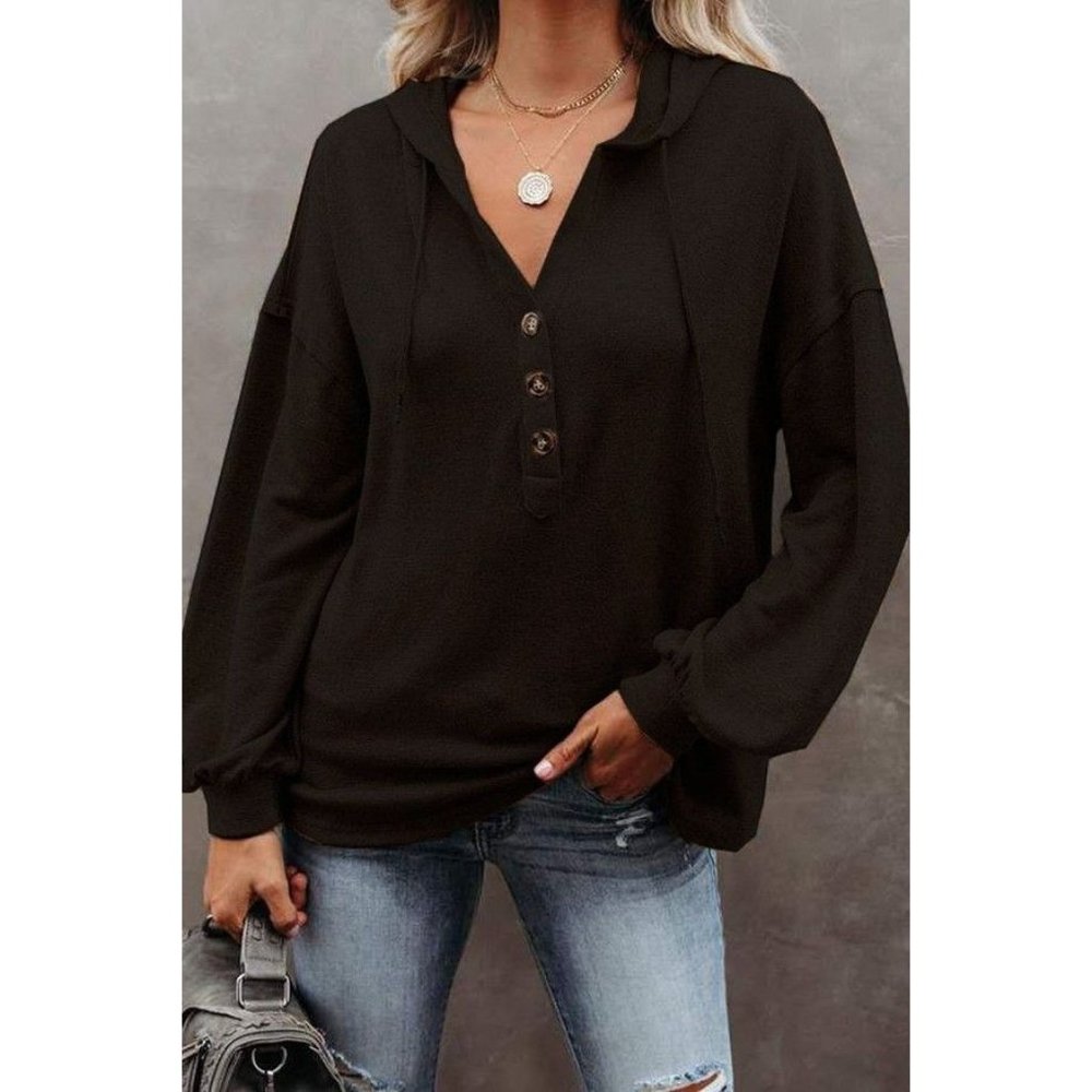 Medium Long Sleeve Deep V Relaxed Long Sleeve Top